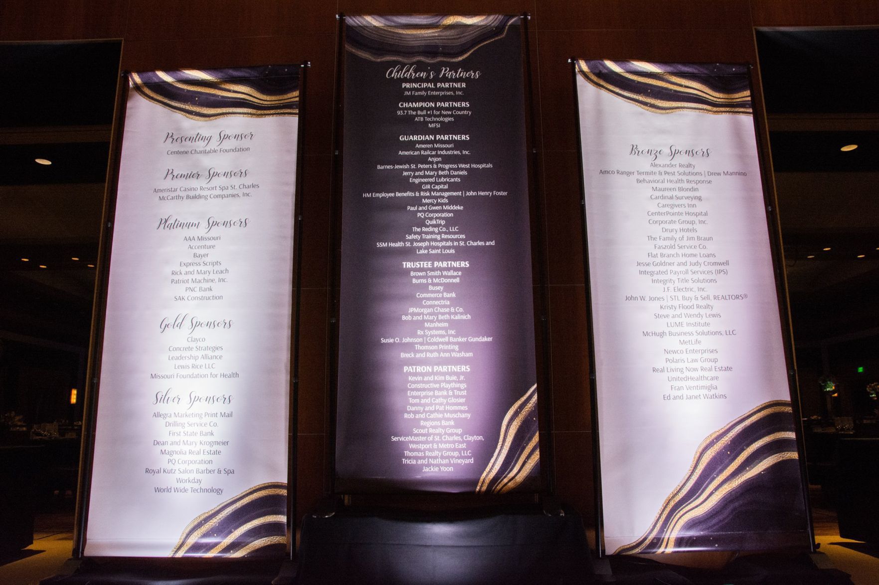 Thank you boards at the event